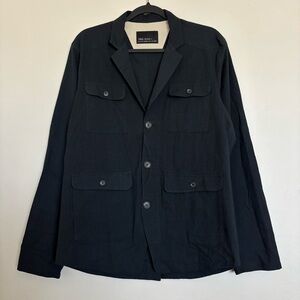 Field Scout Utility Jacket Blazer Men’s Medium Black Cotton Pockets Made in USA